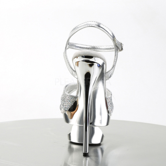 Platform Glitter Crisscross High Heel Shoes - Picture 3 of 4